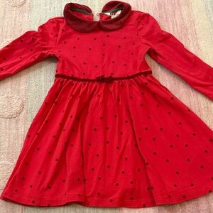 Mini Boden Red Dress with Polka Dots